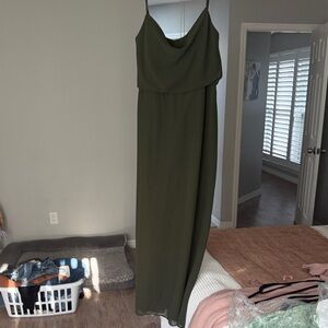 Elegant Olive Green Maxi Dress